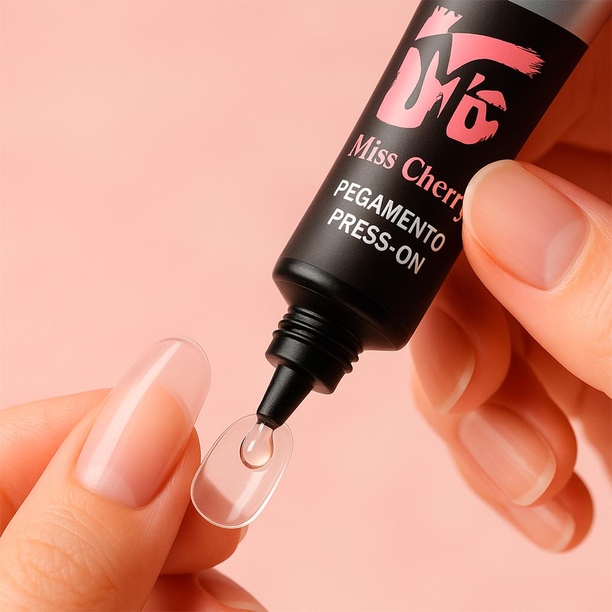Miss Cherry Pegamento para PRESS ON adhesivo profesional de uñas gruesas UV Gel pegamento Tips