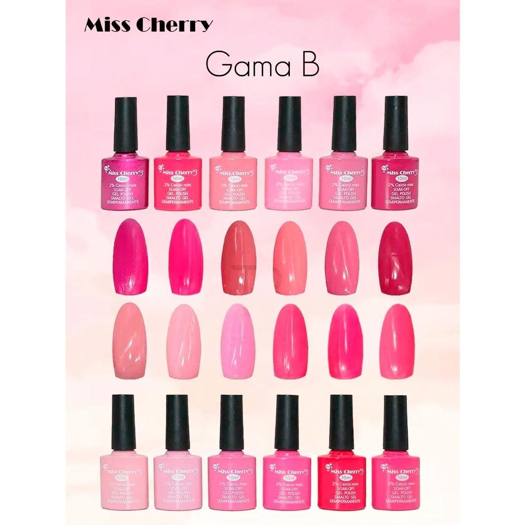 MISS CHERRY Gel esmalte semipermanente para uñas Uv Led GAMA B 12 pcs