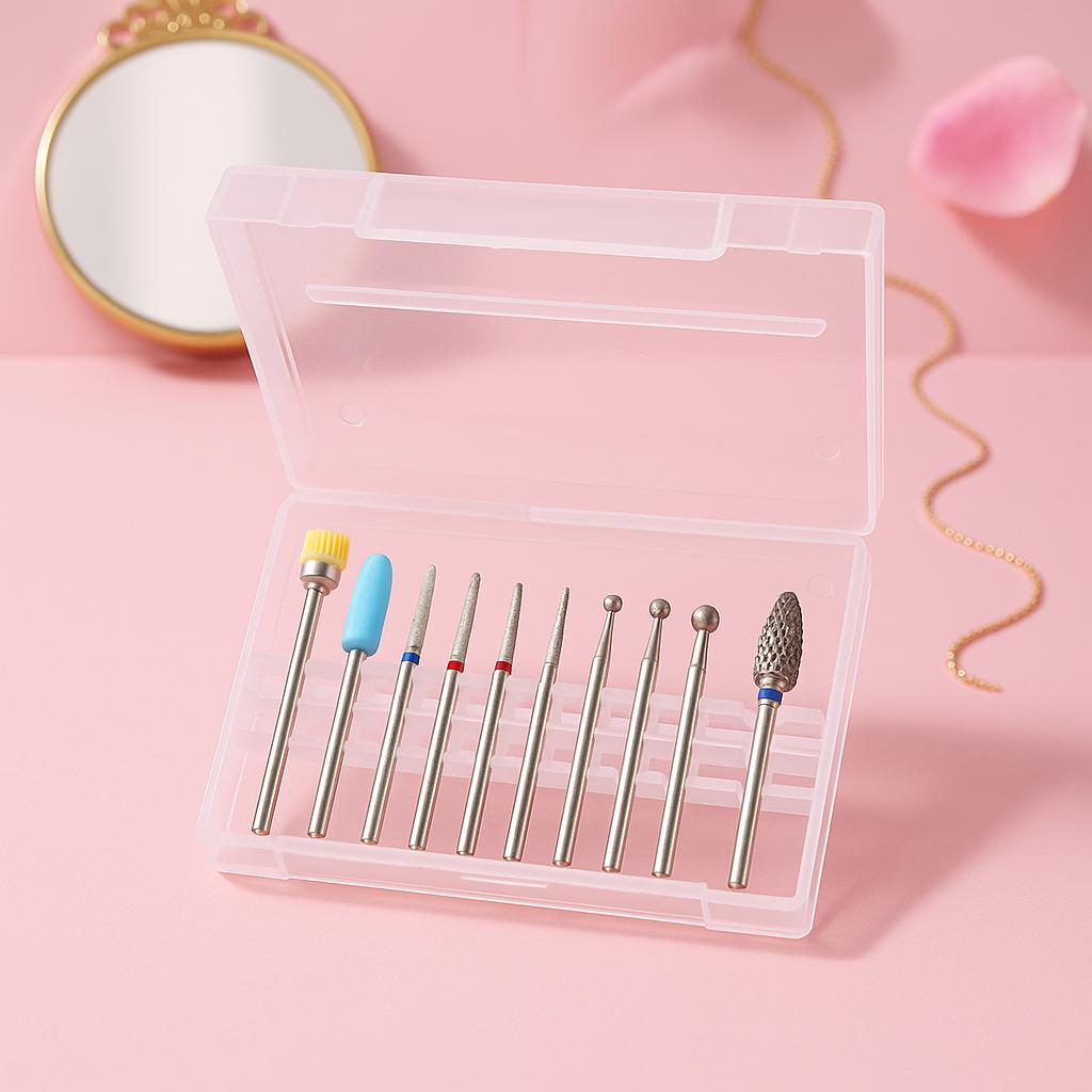 Miss Cherry 10 piezas de brocas de cerámica para uñas, pulidora de uñas eléctrica, brocas para pulidora, herramientas de decoración de uñas para manicura y pedicura