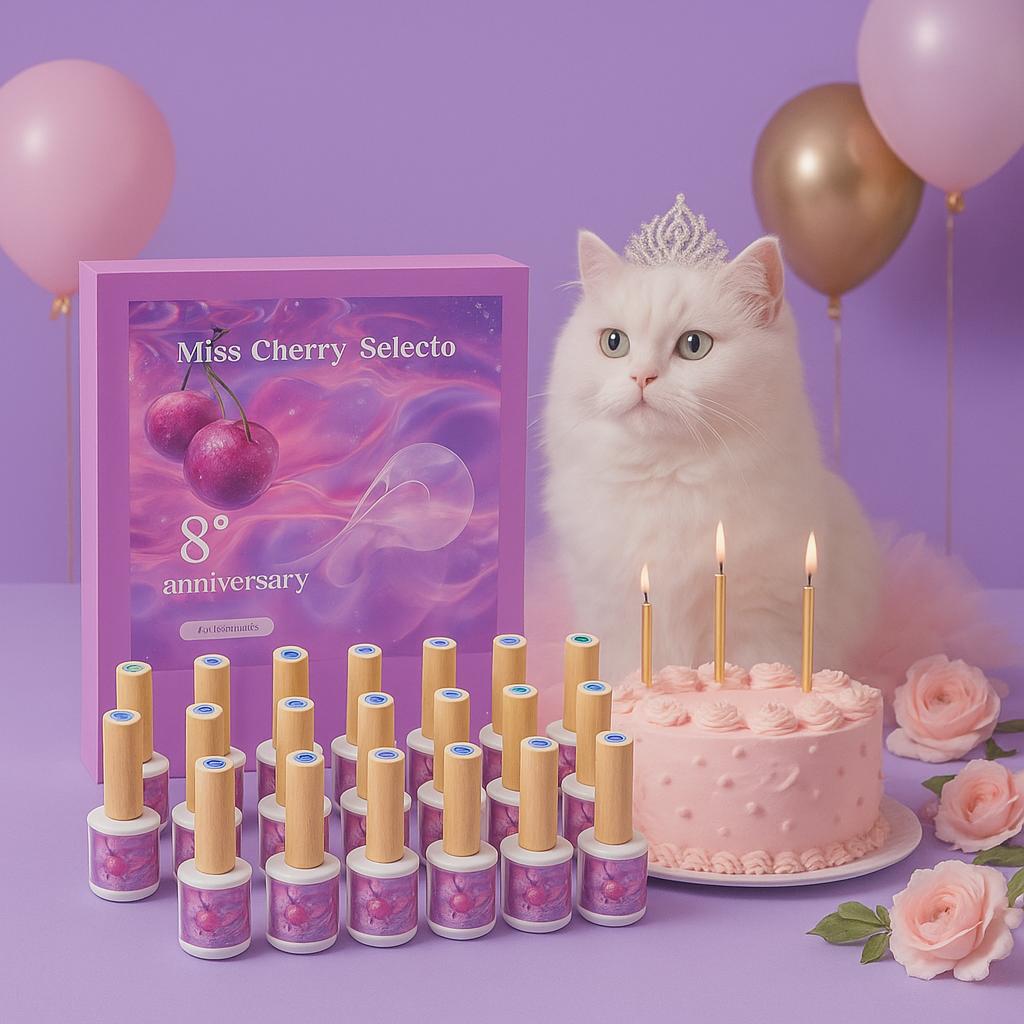 Miss Cherry 8vo. ANIVERSARIO Gama profesional PREMIUM 30 tonos diferentes Efecto ojo de gato