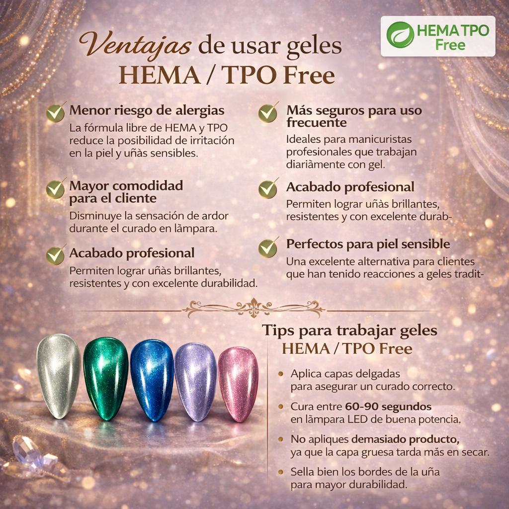 HEMATPOFree Miss Cherry Gama Anubis ojo de gato efecto gel uñas