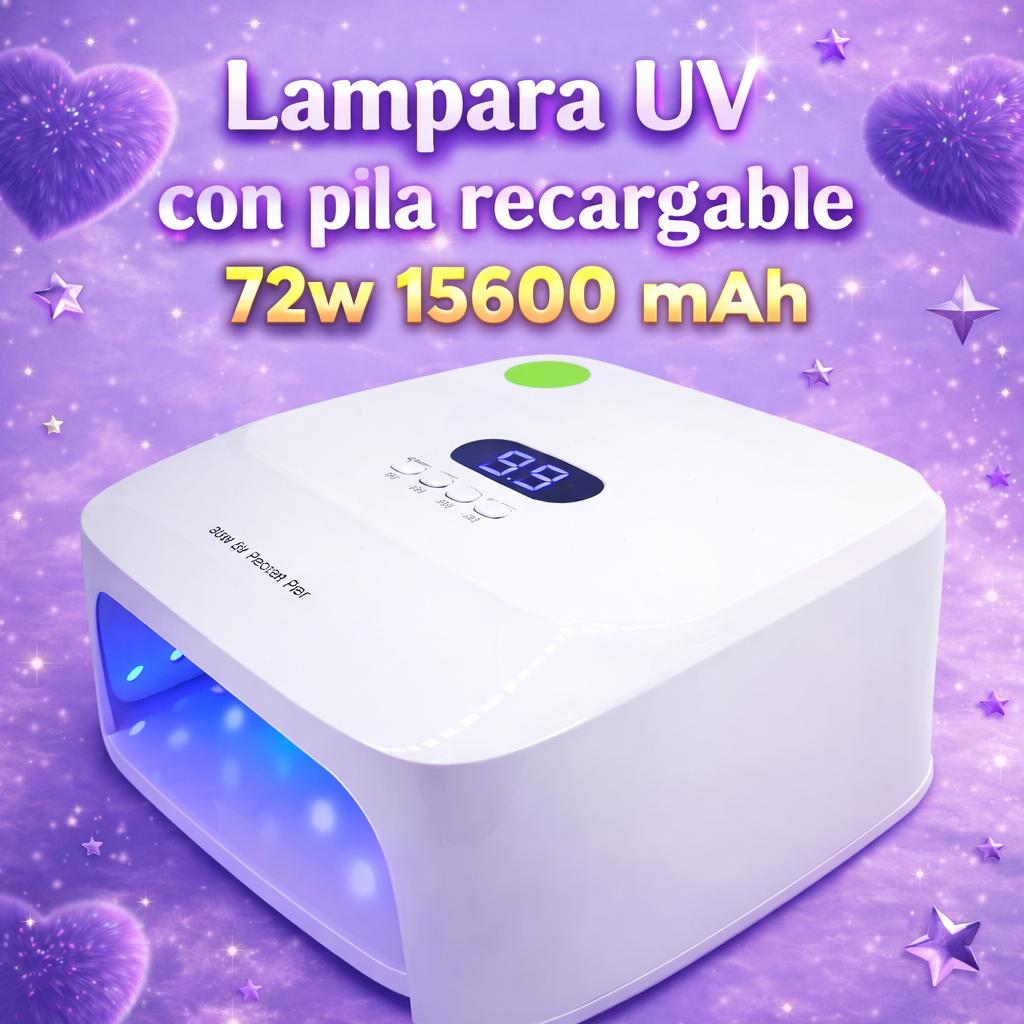 Miss Cherry Lampara UV LED 72W 15600mAh Recargable Portátil y Duradera Profesionales