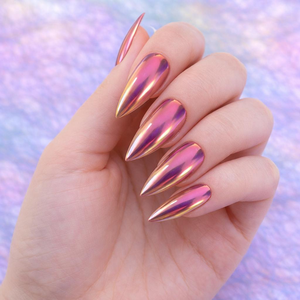 Miss Cherry Miss Cherry Uñas postizas Press ON con efecto aurora Tips