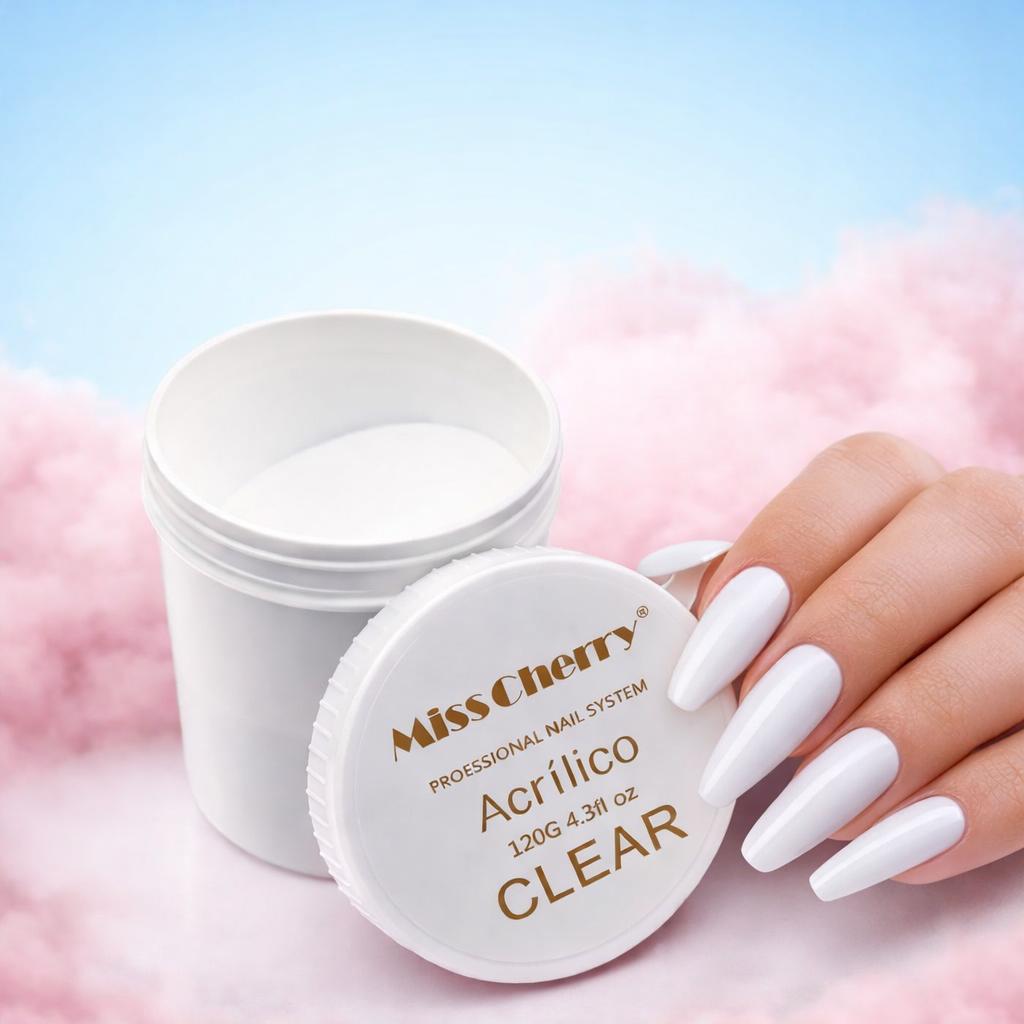 Miss Cherry Acrilico Clear Polvo 120g Uñas Acrilicos Esmaltes Profesional