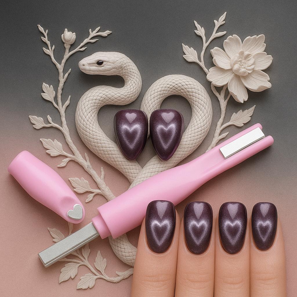 Miss Cherry Iman Snake forma de corazon Love heart efecto ojo de gato CAT EYE MAGNET