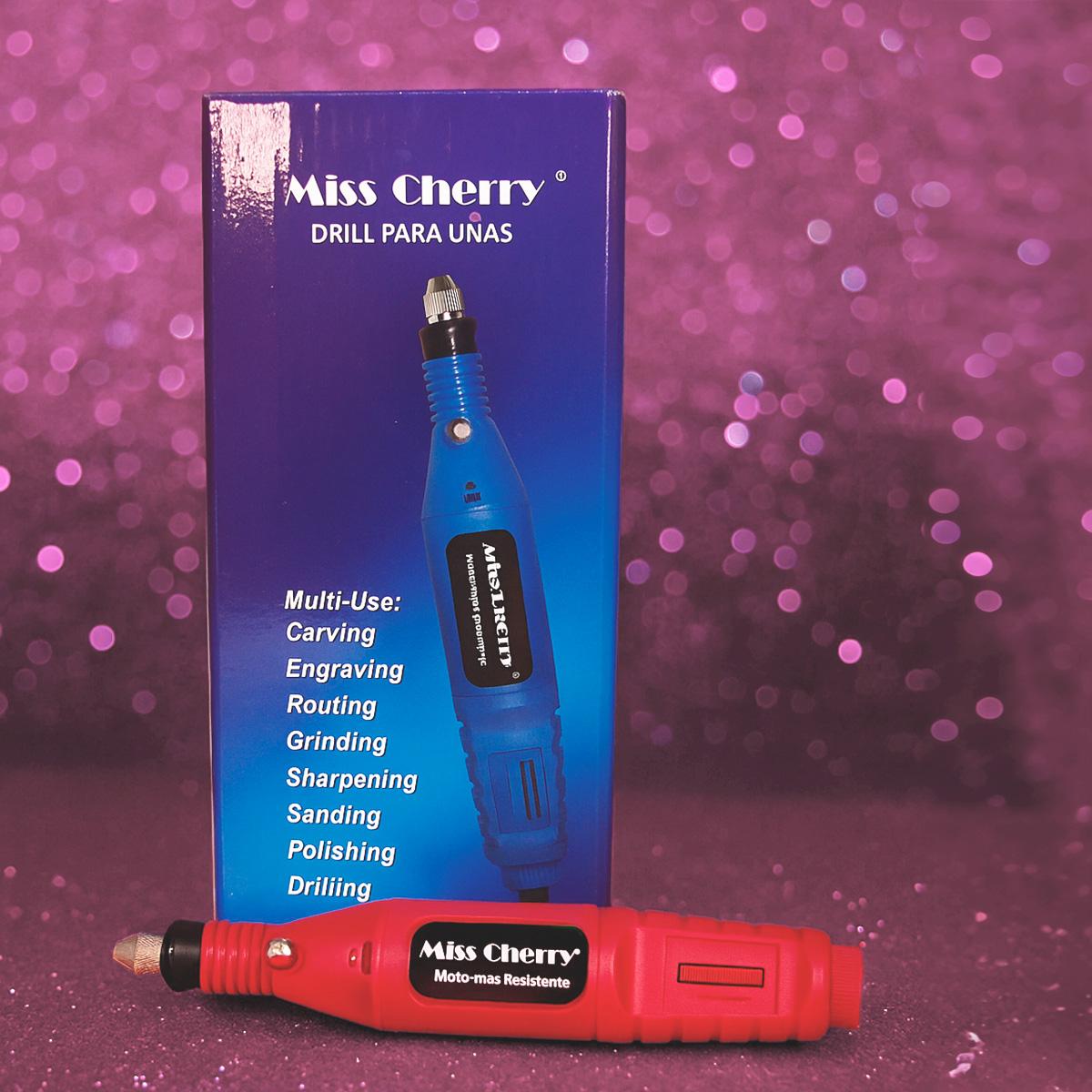 Miss Cherry Drill para uñas Mini pulidor profesional multiusos incluye set de puntas y con motor integrado uso para manicura