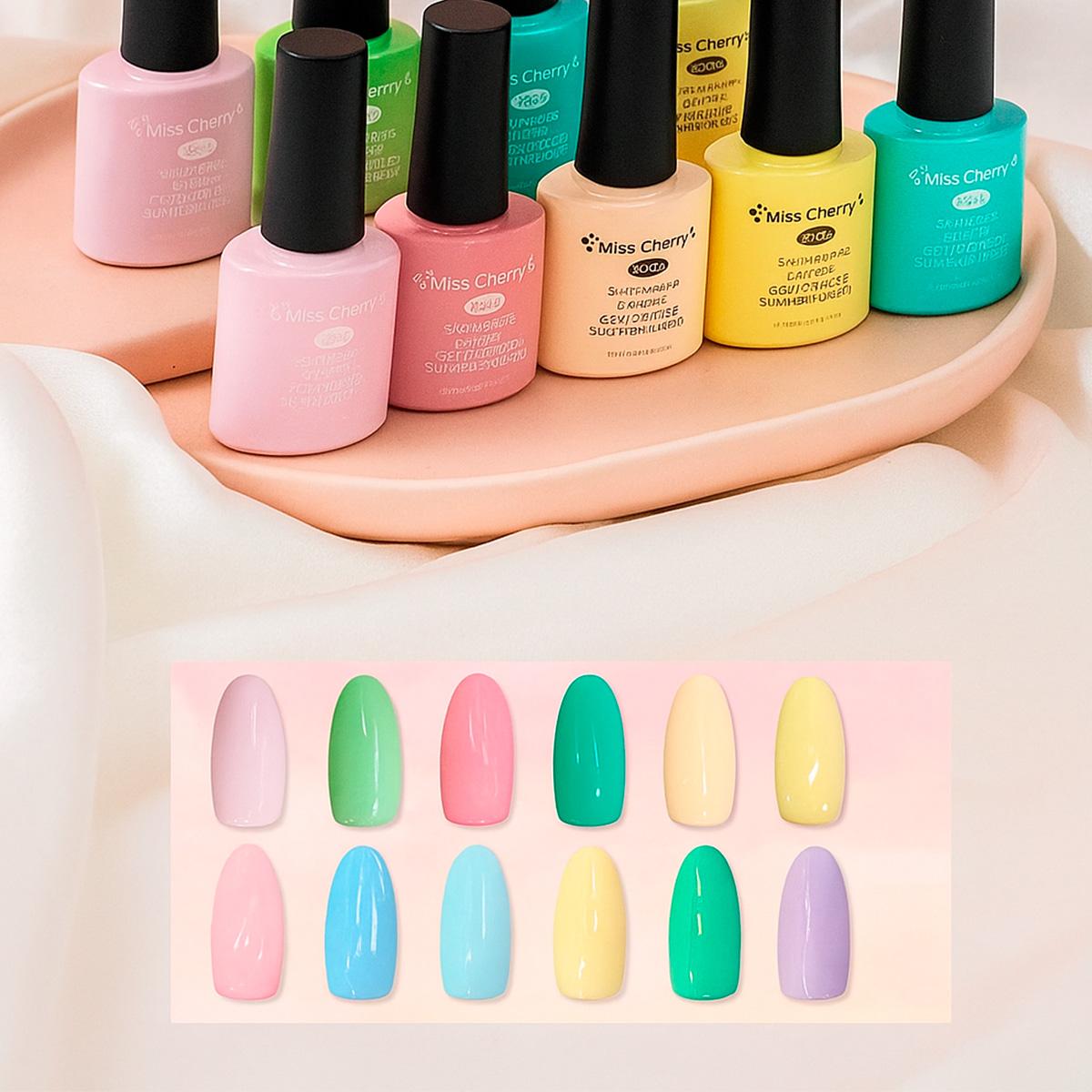 Miss Cherry Gel semipermanente GAMA F para uñas UV/LED 12 pcs