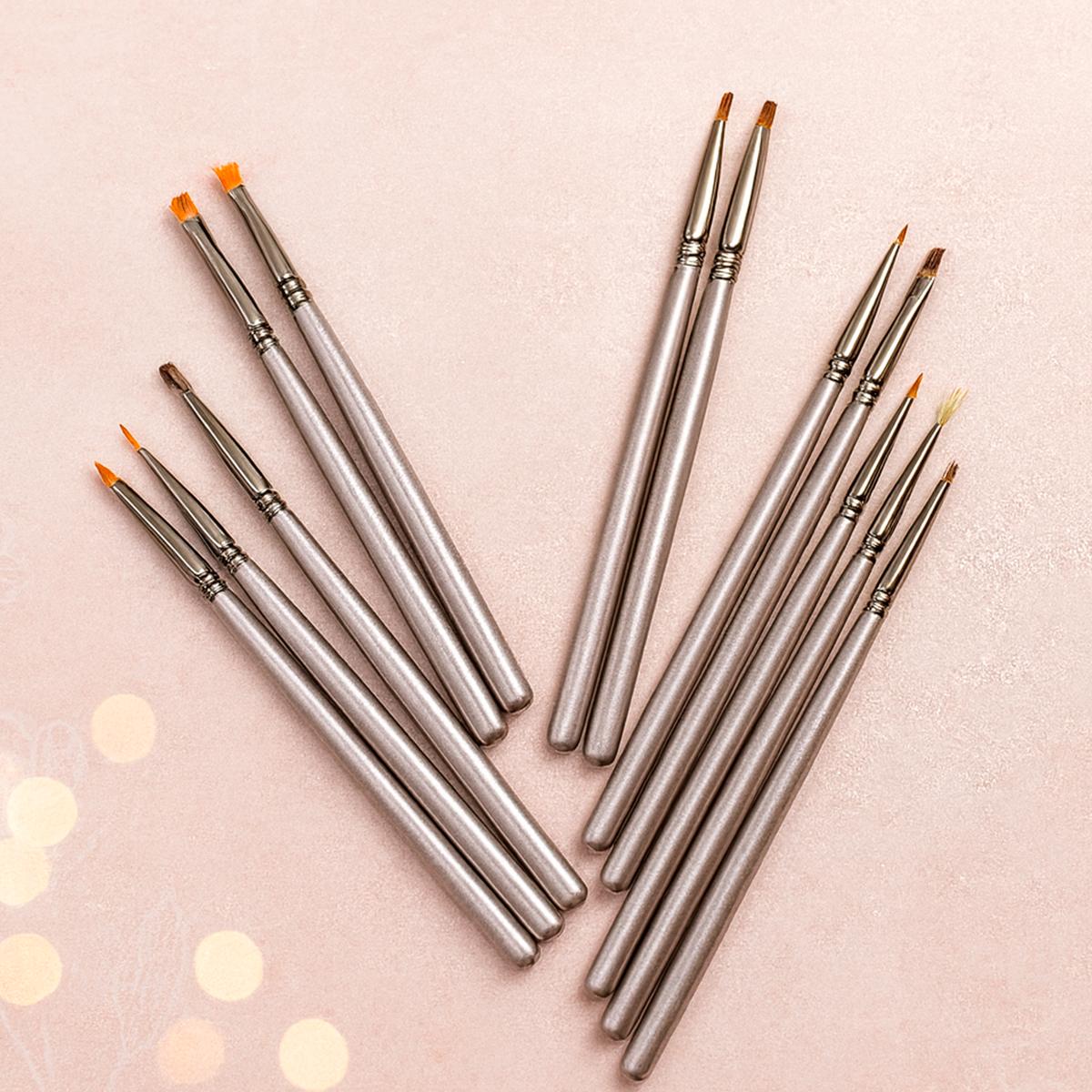 Miss Cherry Juego de pinceles 12 piezas con porta brochas Nail art