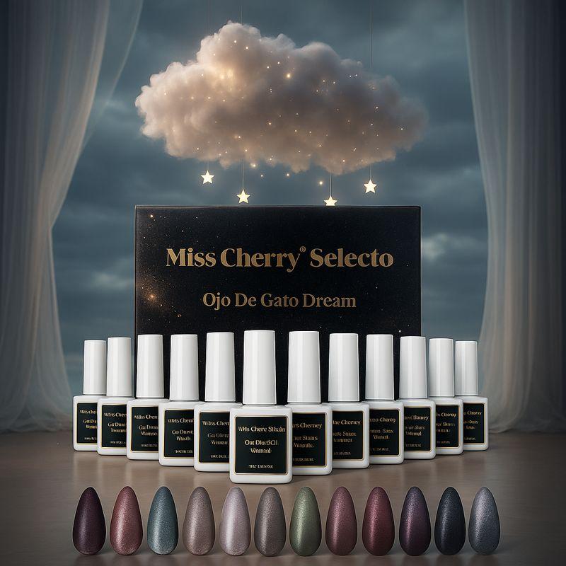 MISS CHERRY Gel esmalte semipermanente para uñas Uv Led Ojo de gato DREAM 12 pcs