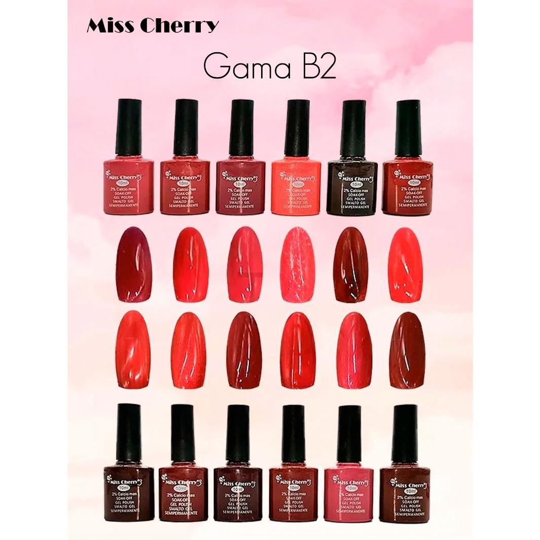 MISS CHERRY Gel esmalte semipermanente para uñas Uv Led GAMA B2 12 pcs