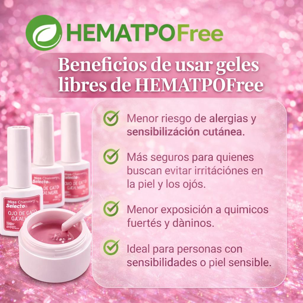 HEMATPOFree Miss Cherry Gama 6pz ojo de gato zafiro efecto uñas gel