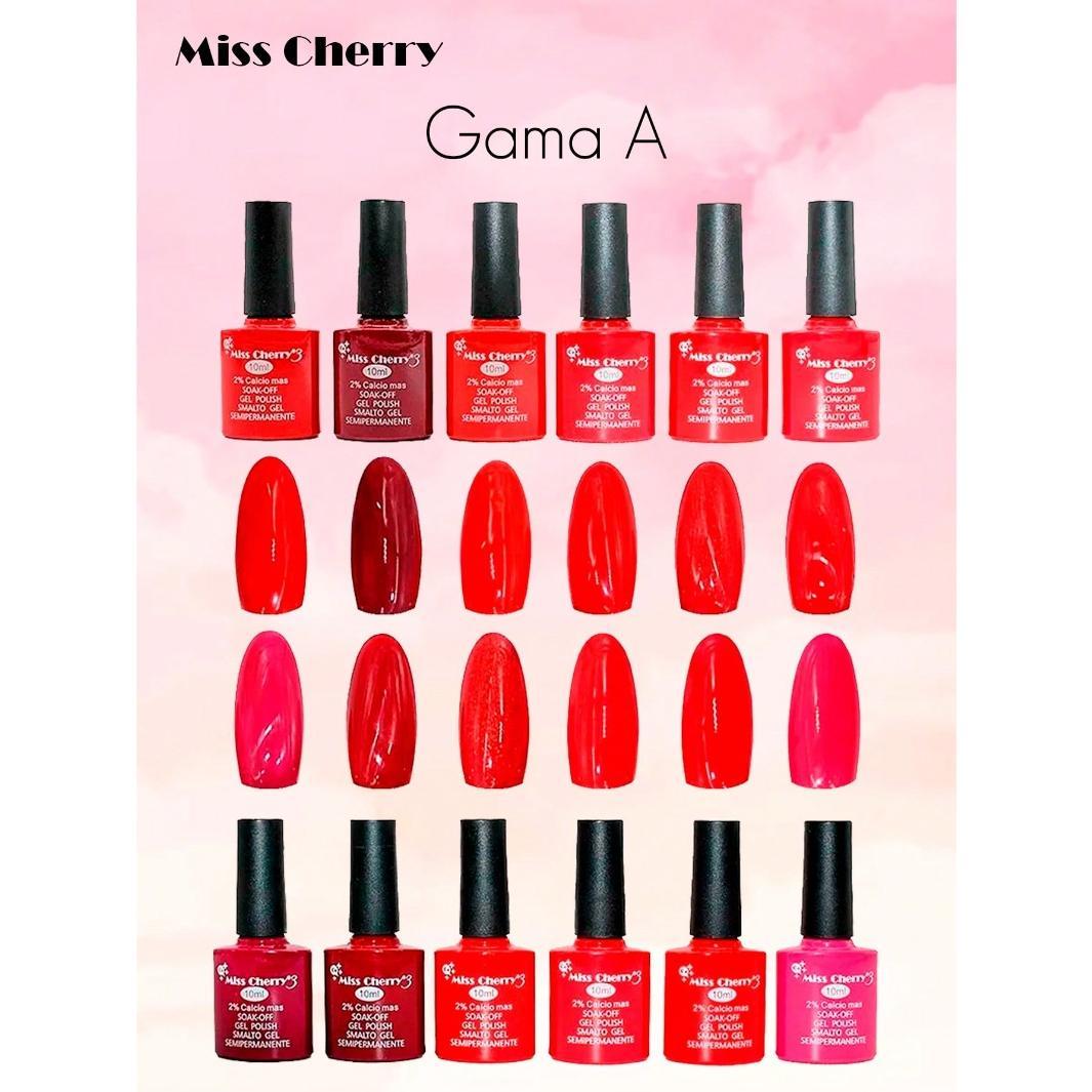 MISS CHERRY Gel esmalte semipermanente para uñas Uv Led GAMA A 12 pcs