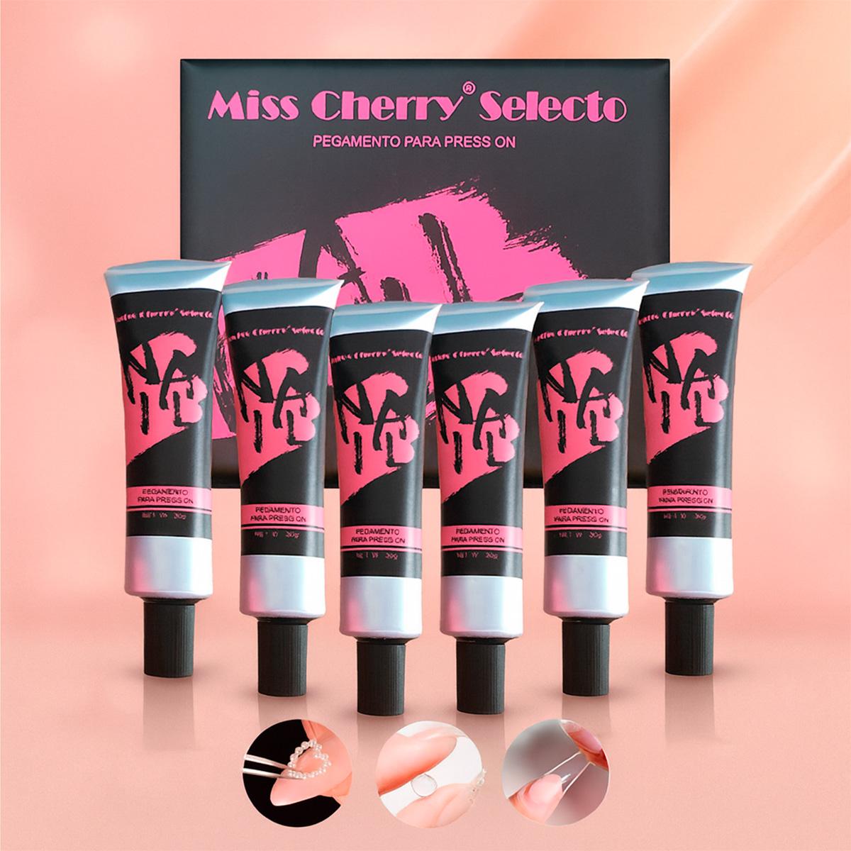 Miss Cherry Pegamento para PRESS ON adhesivo profesional de uñas gruesas UV Gel pegamento Tips