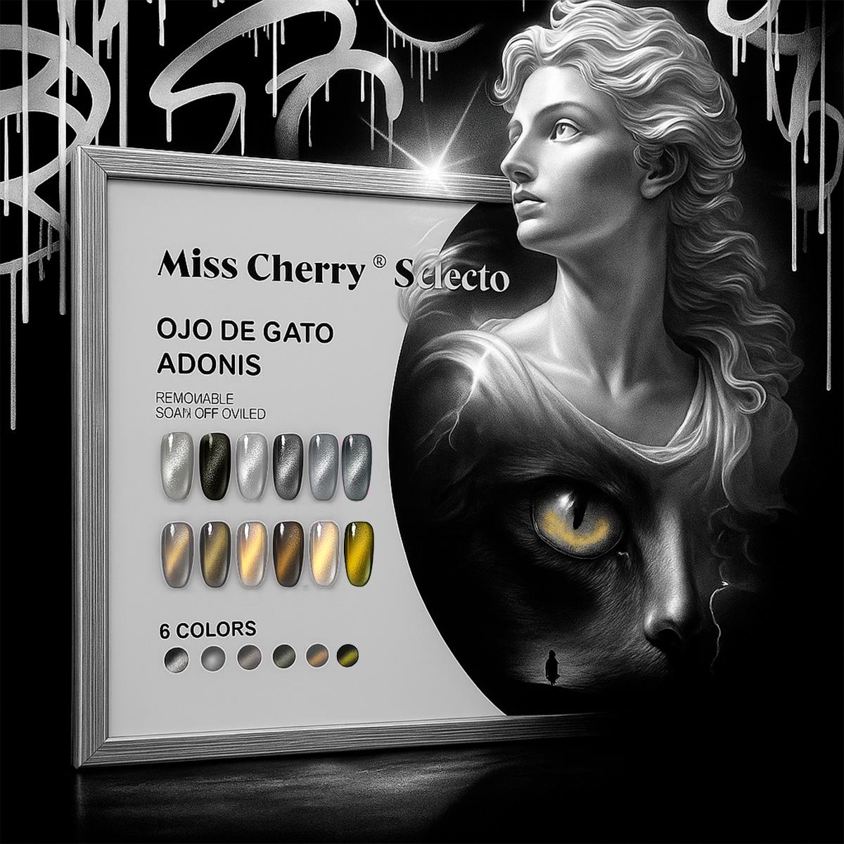 Miss Cherry Gel ojo de Gato ADONIS 10ml 6 Piezas uñas profesional