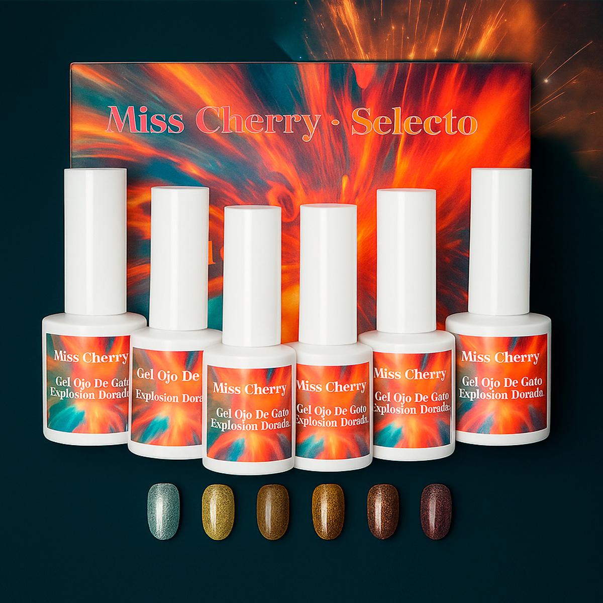 Miss Cherry Ojo de gato Explosion Dorada Gel semipermanente UV/LED