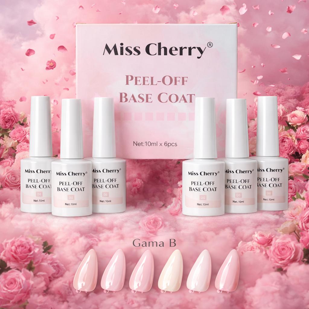 Miss Cherry PEEL-OFF Base coat practice gel facil de remover retiro despegable