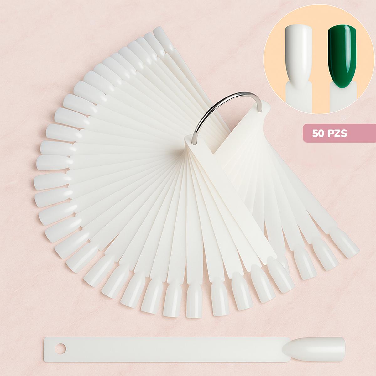 Miss Cherry Muestrario Uñas Cuadradas De Argolla Con 50 Exhibición de manicura, abanico acrílico