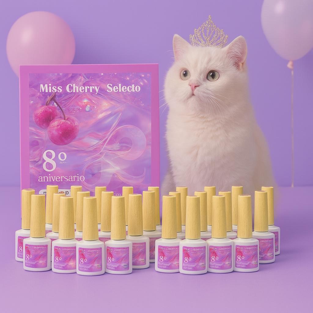 Miss Cherry 8vo. ANIVERSARIO Gama profesional PREMIUM 30 tonos diferentes Efecto ojo de gato