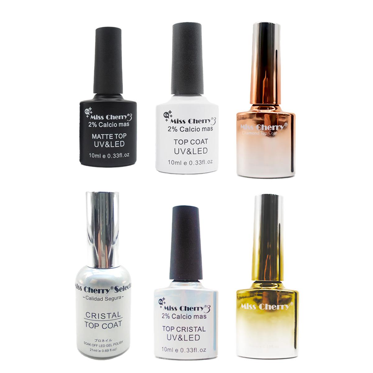 Miss Cherry TOP coat Base coat gel semipermanente profesional 1 pieza a elegir