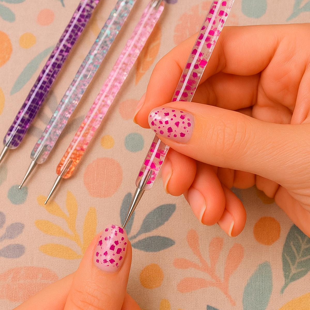 Miss Cherry Punteros Para Decorar Uñas Doble Punta Tamaños Diferentes Arte en uñas diseño Nails