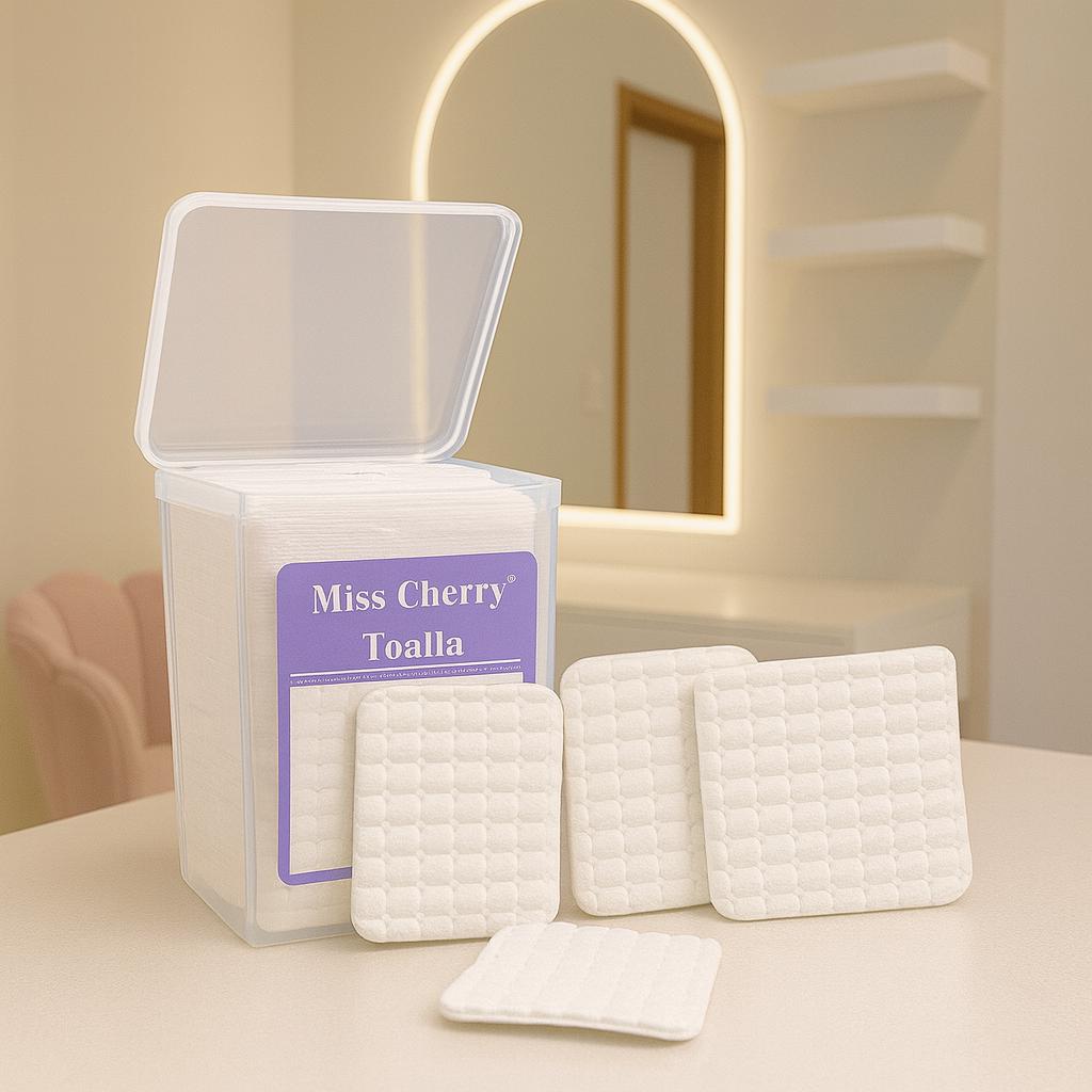 Miss Cherry Wipes Toallas Limpiadoras Gasas Uñas Pestañas 180pzs
