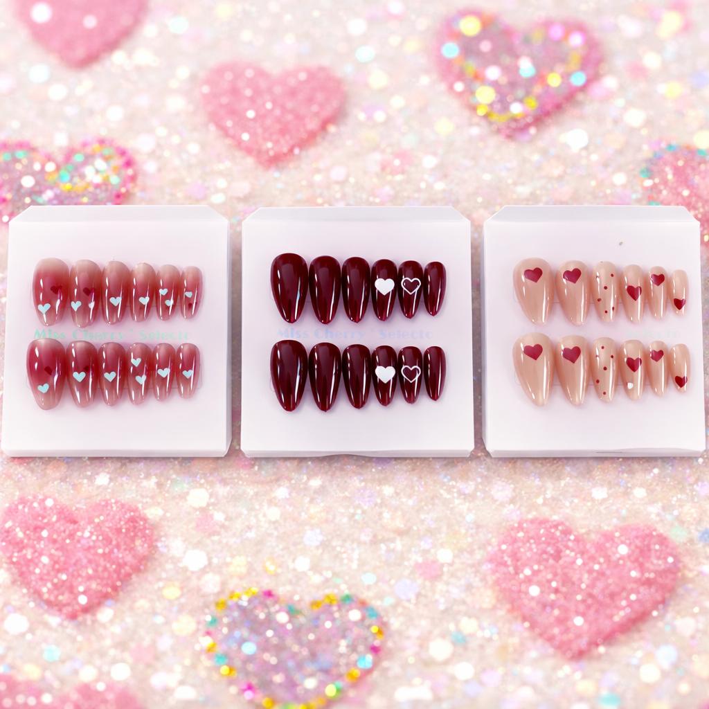 Miss Cherry Tips Press On Diseño Love diseño corazon