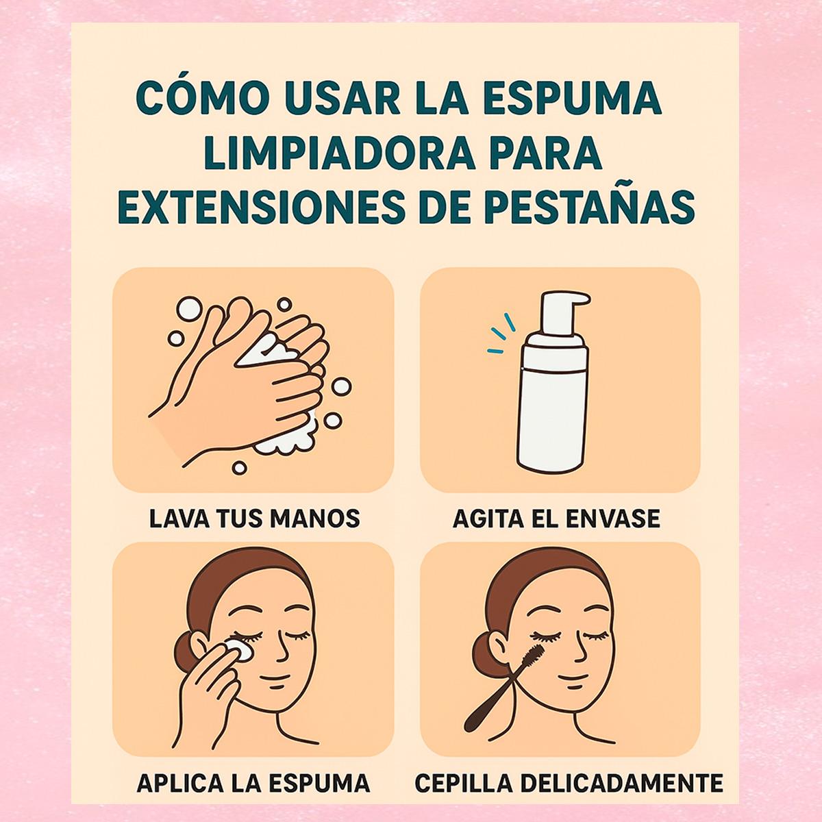 Miss Cherry Makeup Espuma Limpiadora para Pestañas Profesional 100 ml para Cuidado de Pestañas