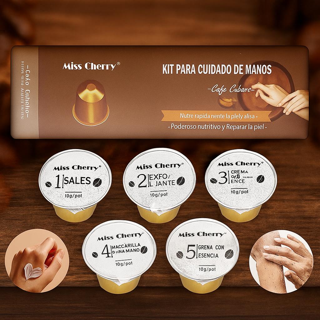 Miss Cherry Kit Para El Cuidado De Manos Mascarilla Exfoliante Crema Hidratante Para Manos Spa