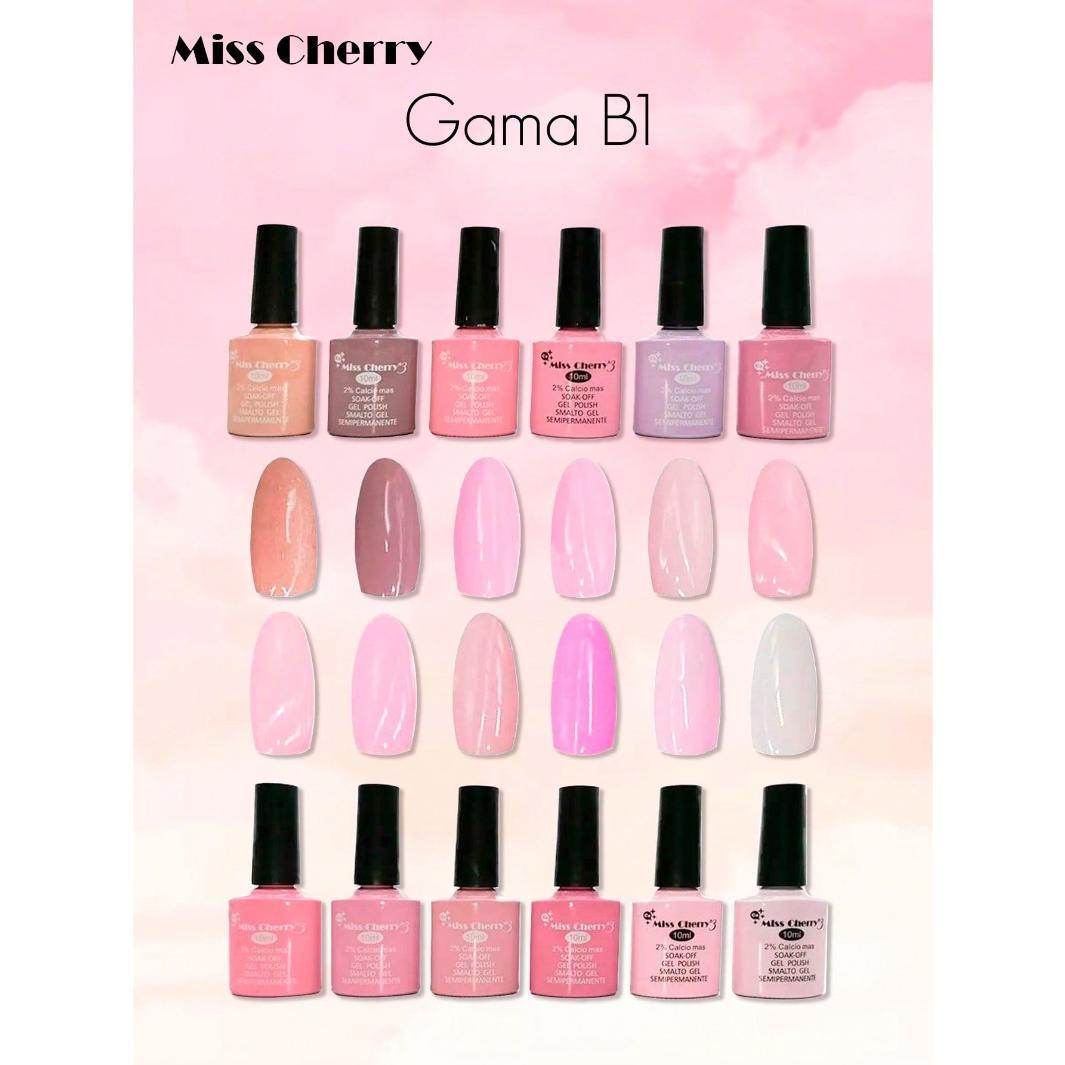 MISS CHERRY Gel esmalte semipermanente para uñas Uv Led GAMA B1 12 pcs