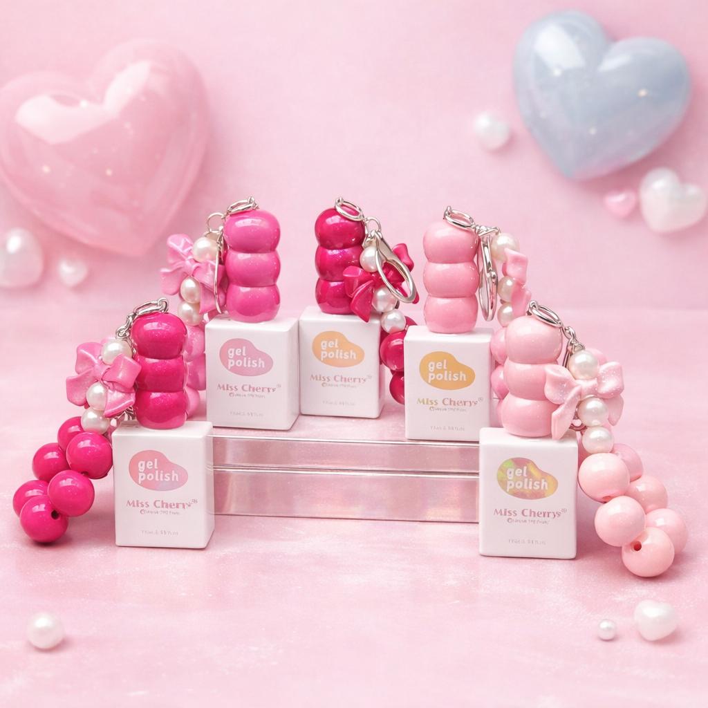 HEMATPO Free Miss Cherry Gel polish de Llavero cute Charm para bolso