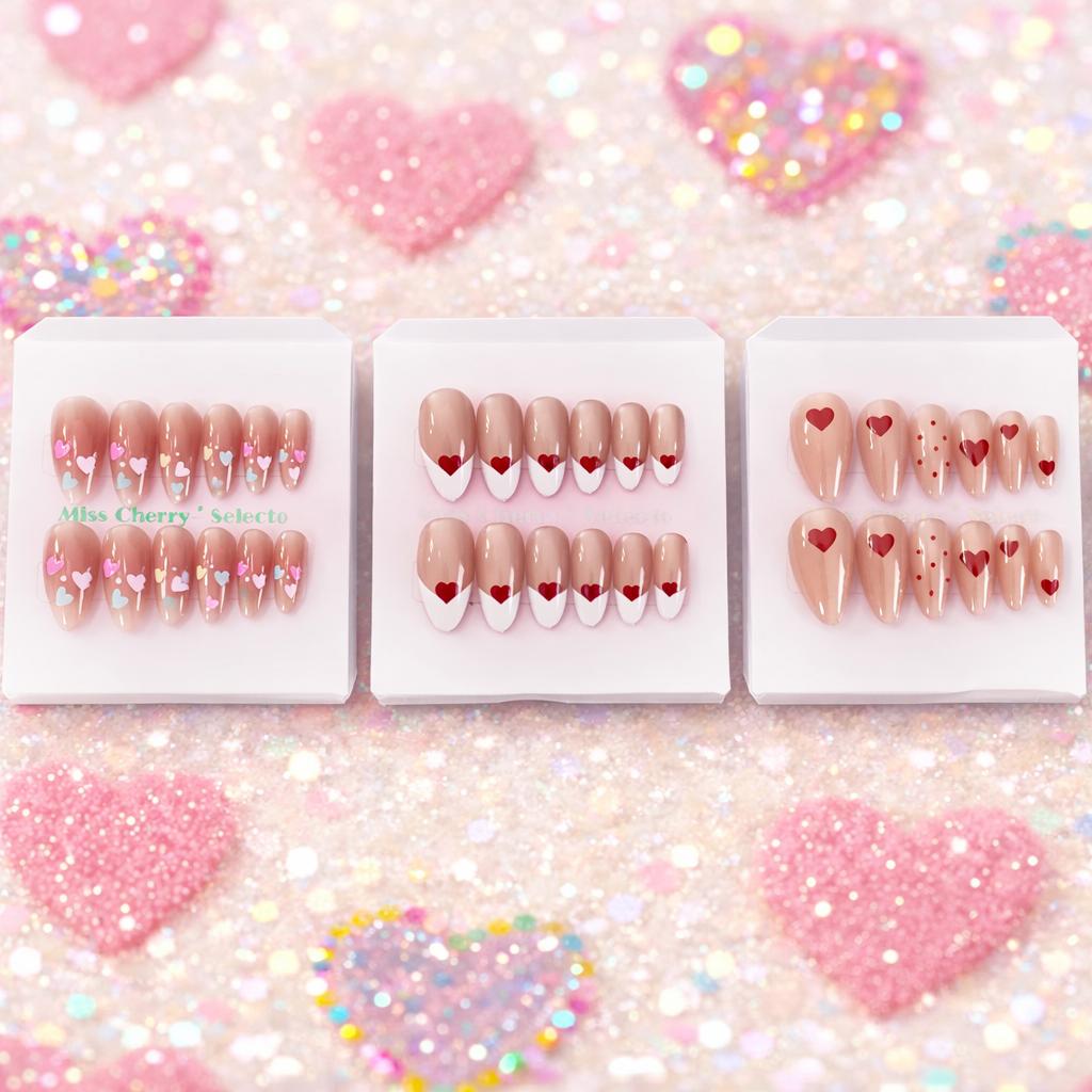 Miss Cherry Tips Press On Diseño Love diseño corazon