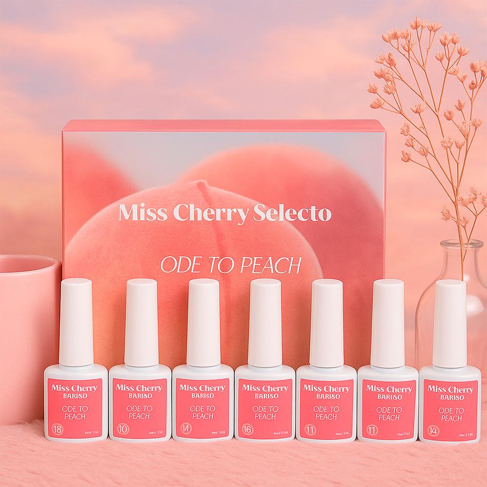 Miss Cherry Gel Esmalte Semipermanente para Uñas Ojo de Gato Peach 12 pzs 10 ml