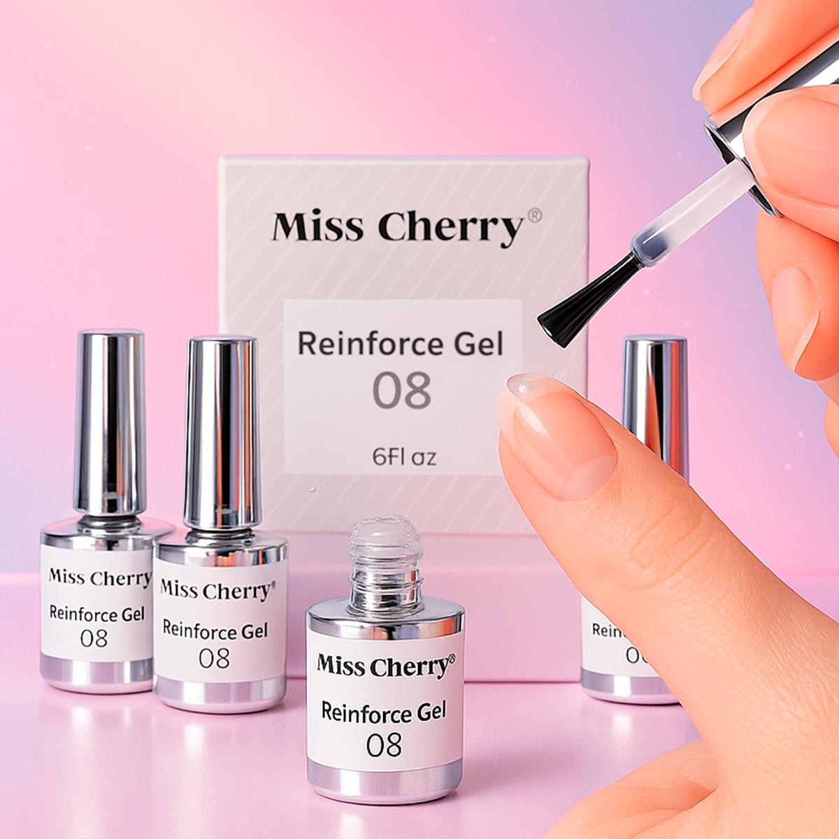 Miss Cherry Reinforce Gel Base ideal para nivelar reforzar y fortalezer uñas Gel profeional UV LED