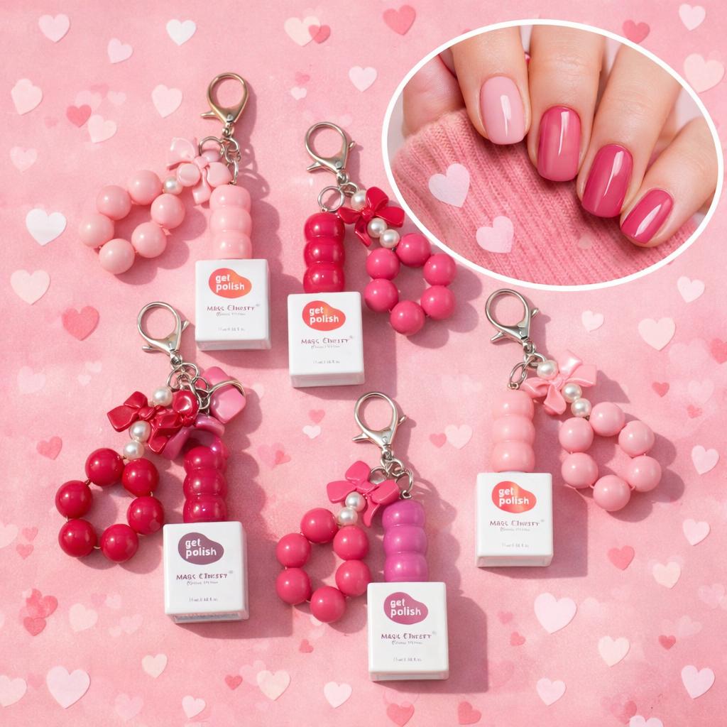 HEMATPO Free Miss Cherry Gel polish de Llavero cute Charm para bolso
