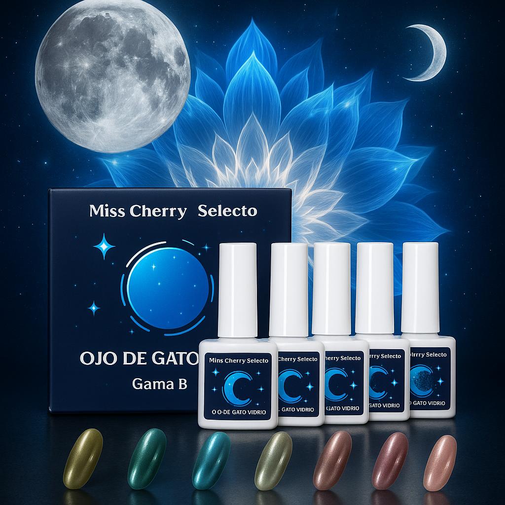 Miss Cherry Ojo de gato Vidrio EFECTO GEL EN UÑAS SEMIPERMANENTE UV LED profesional art nail