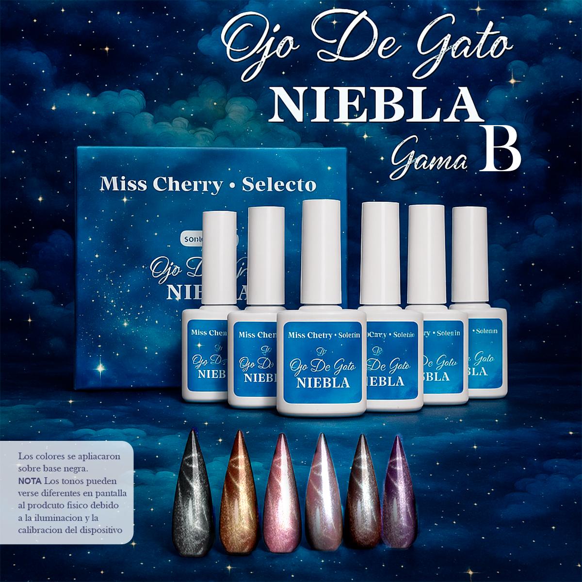 Miss Cherry Gama Niebla Efecto Ojo de gato gel semipermanente UV LED profesional para manicura
