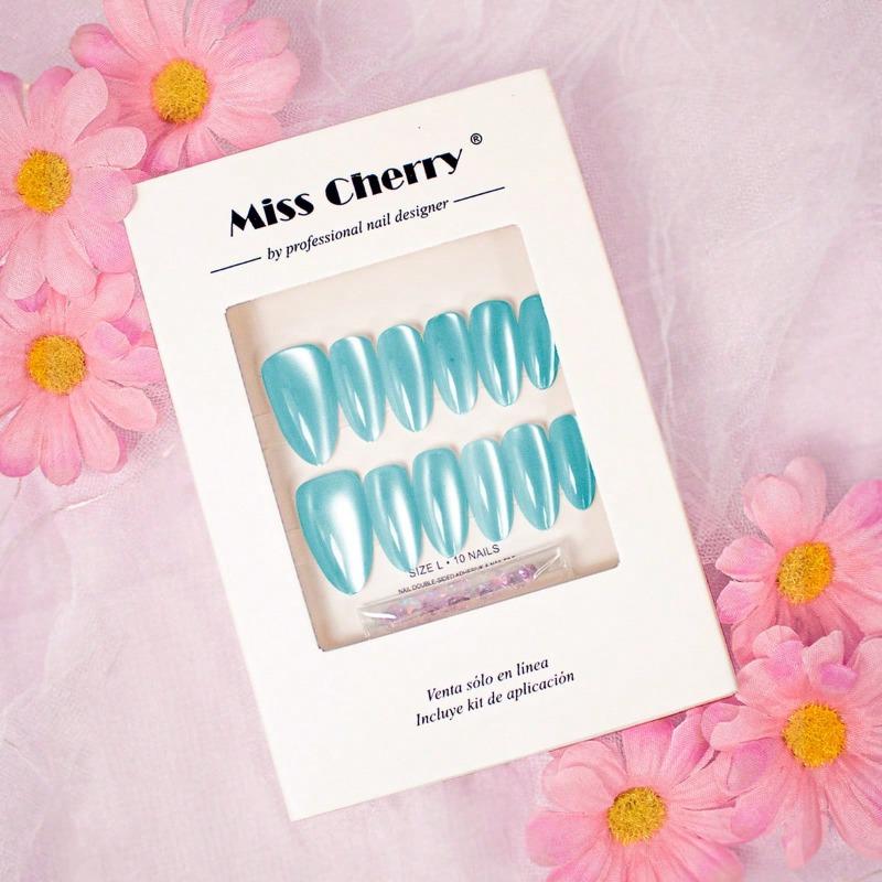 Miss Cherry Uñas Postizas Press On Efecto Ojo De Gato 12pcs