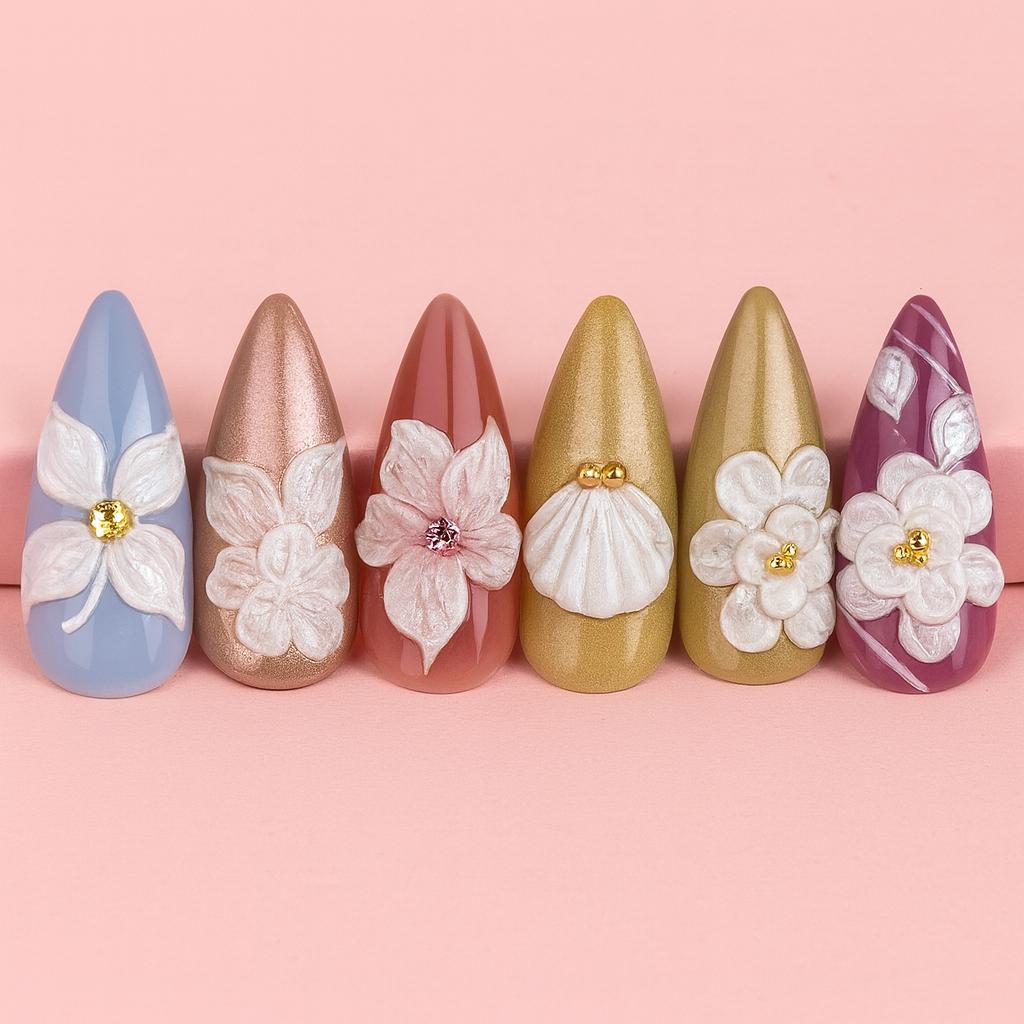 Miss Cherry Set de Gel Construcción y Efecto Espejo Metalico con set de pinceles  gel Sólido para Uñas Moldeador 3d