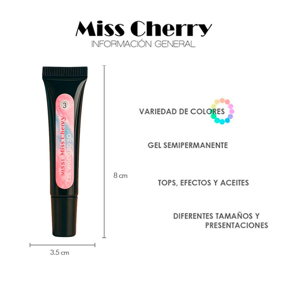 Miss Cherry Gel Esmalte Semipermanente para Uñas Gel Viscoso 5D