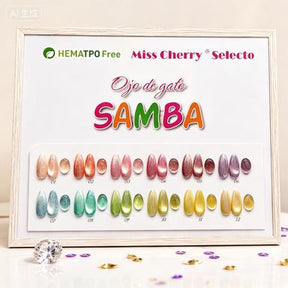 Miss Cherry Esmalte Efecto ojo de gato SAMBA 6 pcs gel semi permanente  UV LED para uñas manicura profesional Nails Art