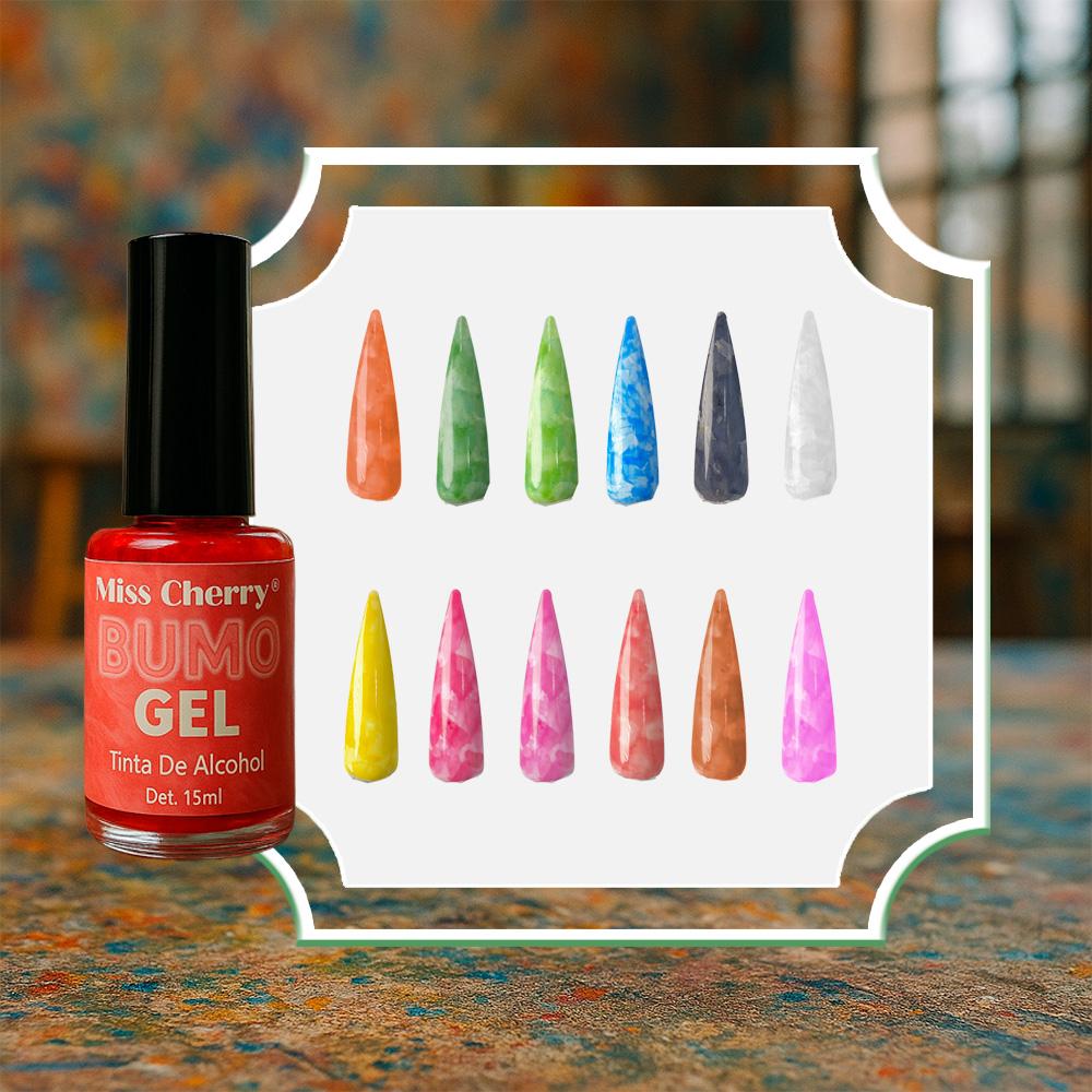 Miss Cherry Gel Esmalte Semipermanente Bumo 15 ml 12 pzs
