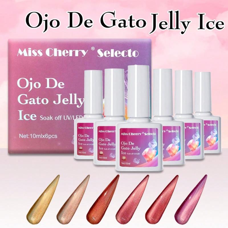 Miss Cherry Gama Jelly Ice Efecto ojo de gato Gel semipermanente UV LED uñas manicura arte en uñas