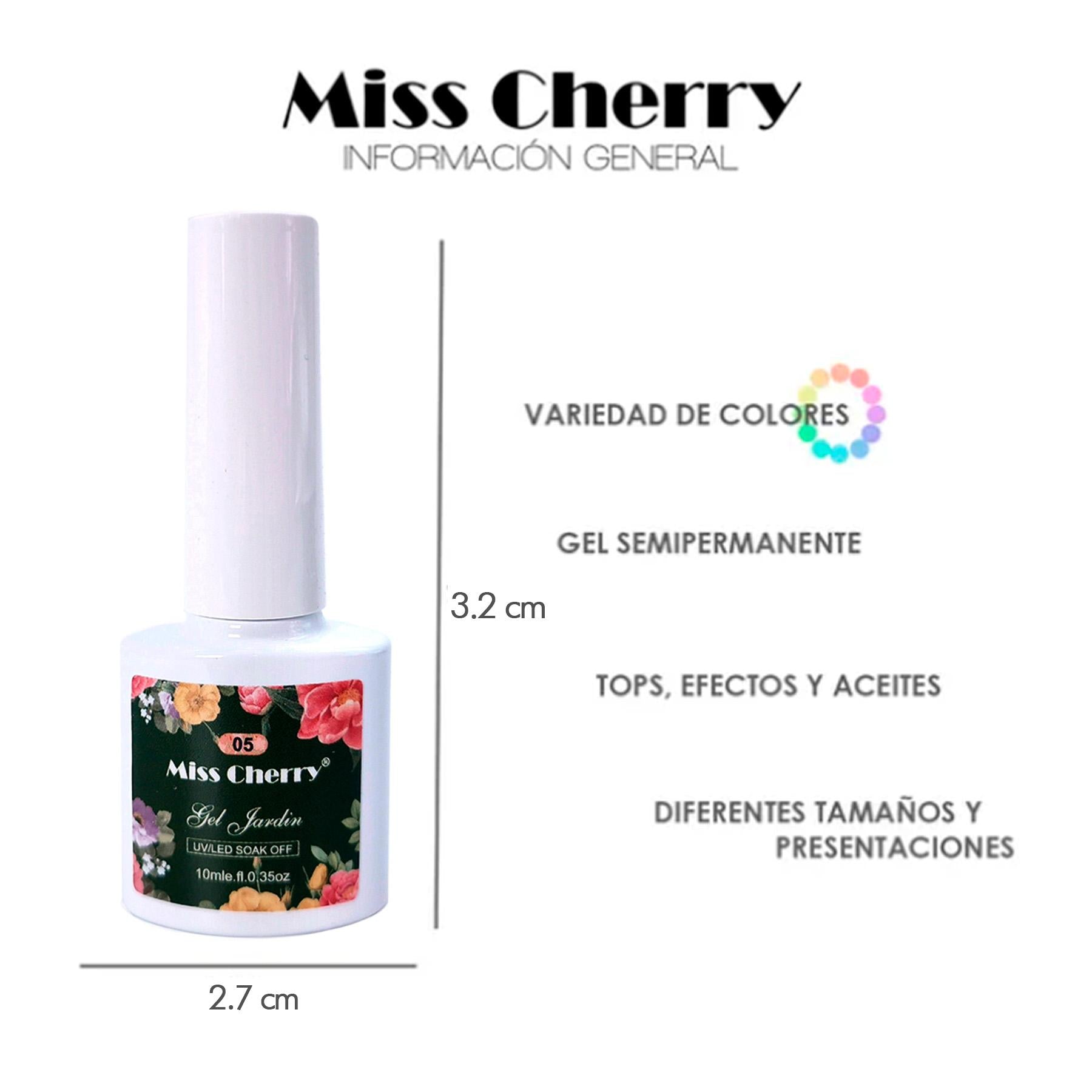 Miss Cherry Gel Jardin UV/Led Esmalte para Uñas 10 ml 6 pzs
