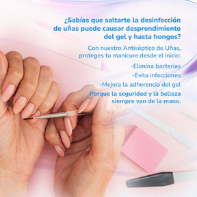 Miss Cherry Antiseptico Desinfectante para uñas elimina bacterias y reduce el riesgo de infecciones