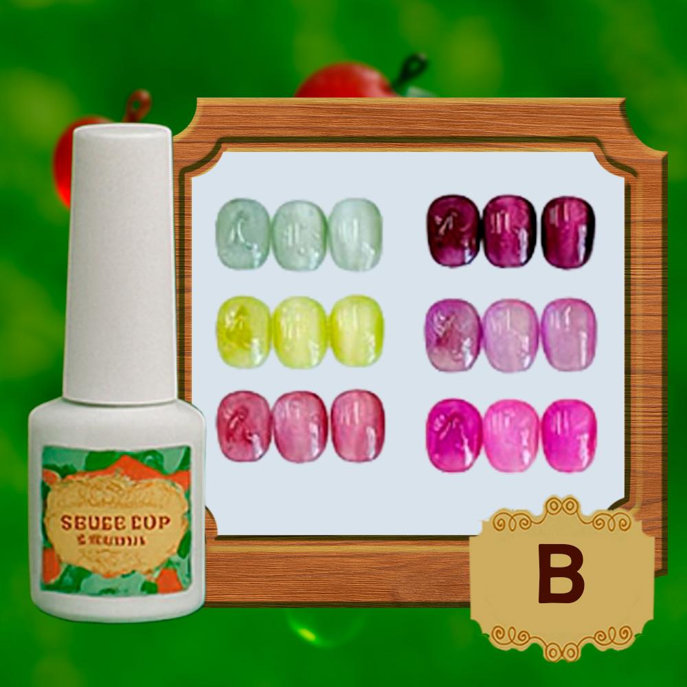Miss Cherry Gel Esmalte Semipermanente para Uñas Ojo de Gato Frutal 6 pcs