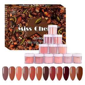 Miss Cherry Polvo Acrilico Para Uñas Esculturales 12 Pzs 10g