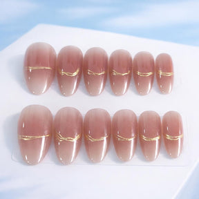 Miss Cherry Uñas postizas Press on con diesño Ojo de gato Tips