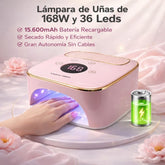 Miss Cherry Lampara UV/Led Recargable 158w 15600mAh para Esmalte de Uñas Nails Esmalte