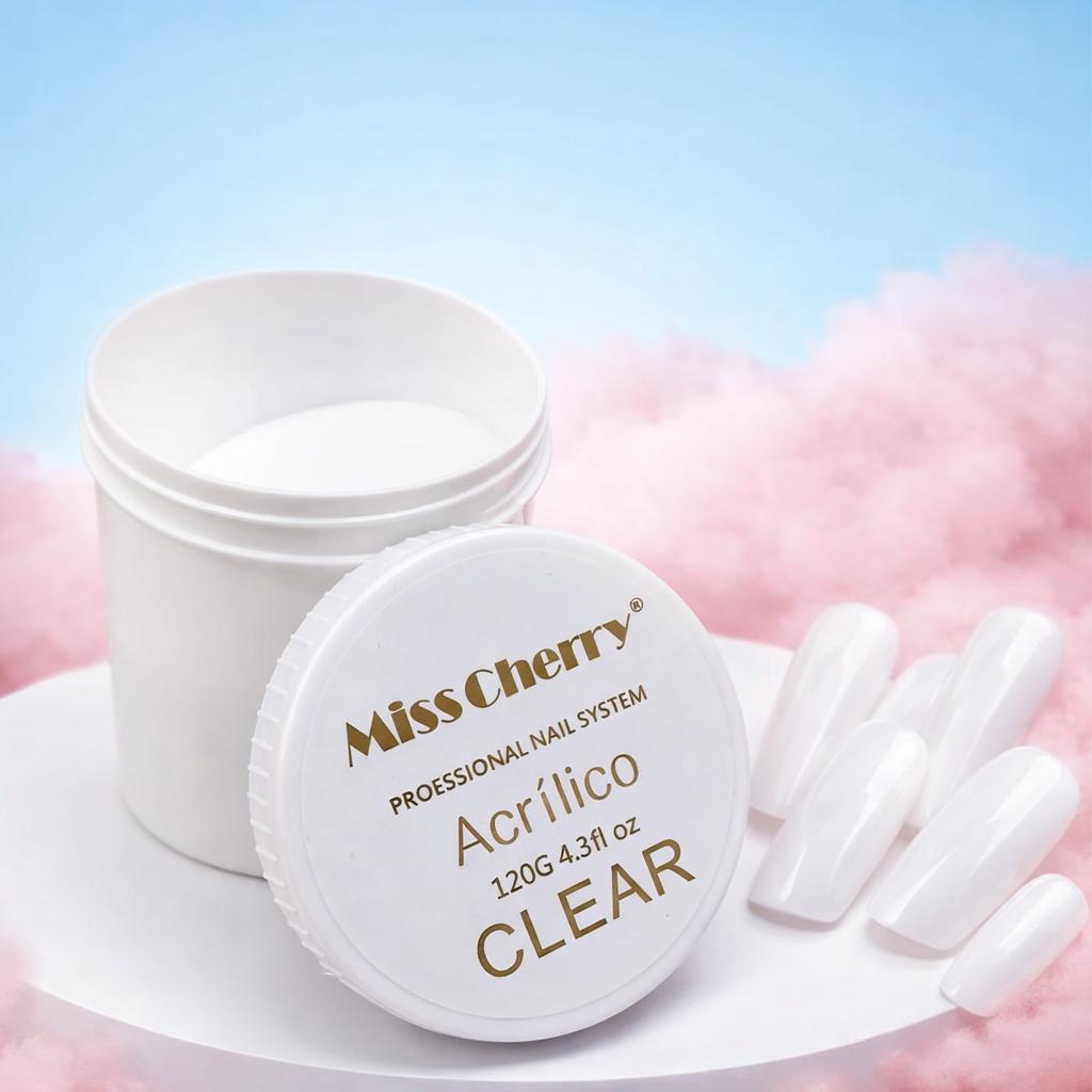 Miss Cherry Acrilico Clear Polvo 120g Uñas Acrilicos Esmaltes Profesional