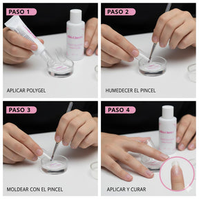 Miss Cherry  Líquido Diluyente para Polygel Uñas Arte Nails Gel Esmalte 3 PIEZAS